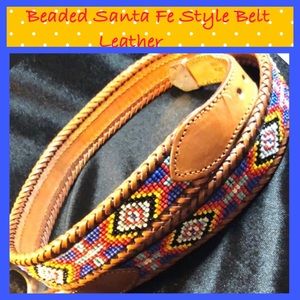 Leather Beaded Belt